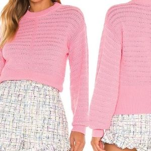 NWT Lovers + Friends Large Pink Knit balloon sleeve Sweater large